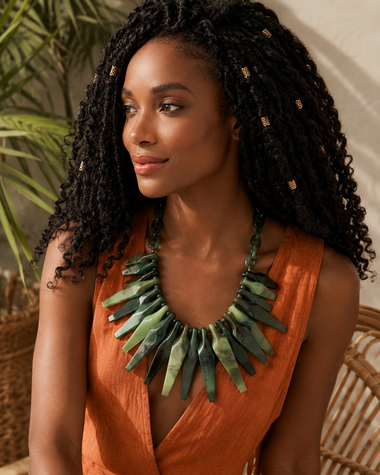 Verdant Stone Statement Necklace
